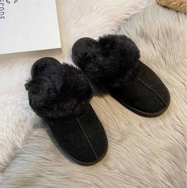 厚底ムートンルームシューズ 冬用もこもこ暖かいスリッパ