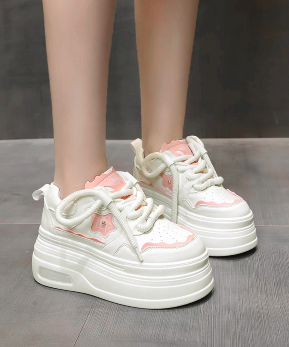【波型厚底×6cm】美脚ボリュームスニーカー｜通勤通学×長時間快適