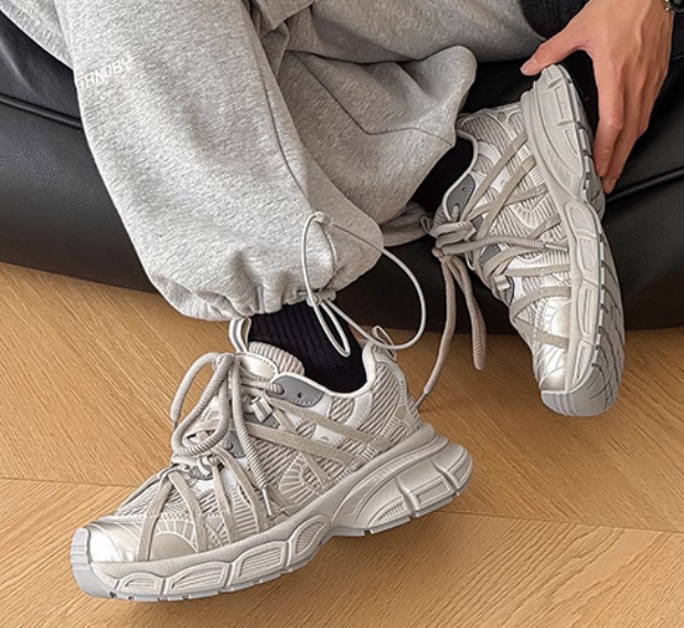 厚底スポーツシューズ メンズ運動靴 ローカット デッキタイプ