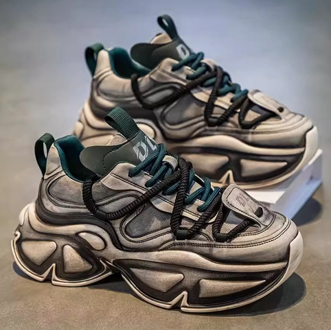 厚底スポーツシューズ メンズ運動靴 ローカット