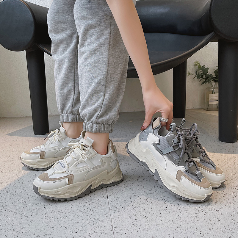 秋冬新作 厚底スニーカー 美脚効果 通気性抜群 カジュアルシューズ