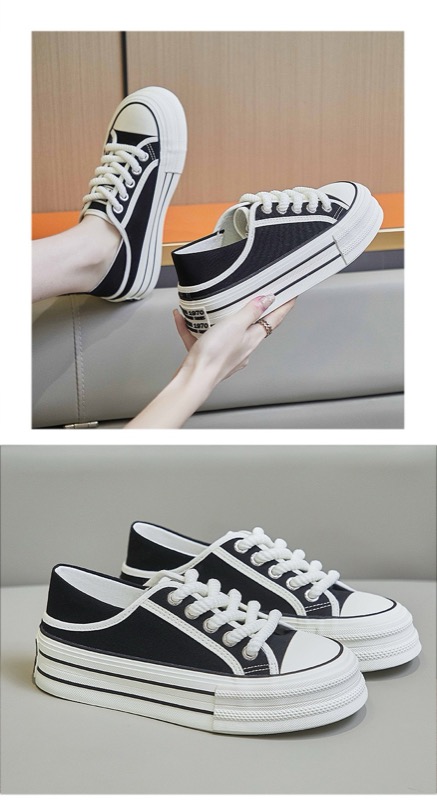 厚底スニーカー 紐付きローカット 女性用カジュアル靴