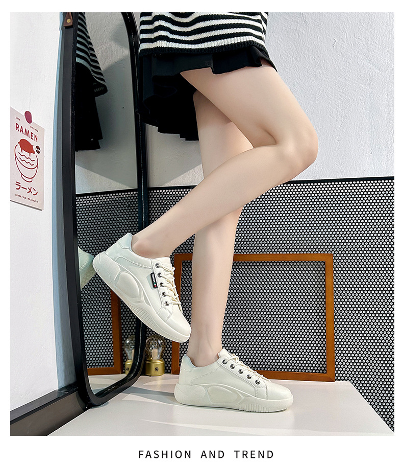 【白スニーカー×通気メッシュ×韓国系】4.0cm厚底スニーカー