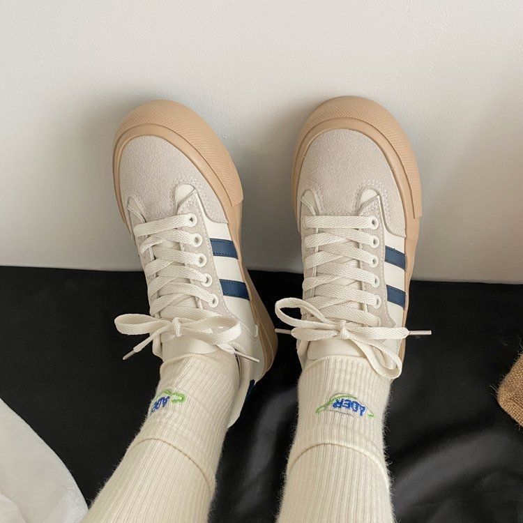 秋冬厚底スニーカー ローカット カジュアル靴