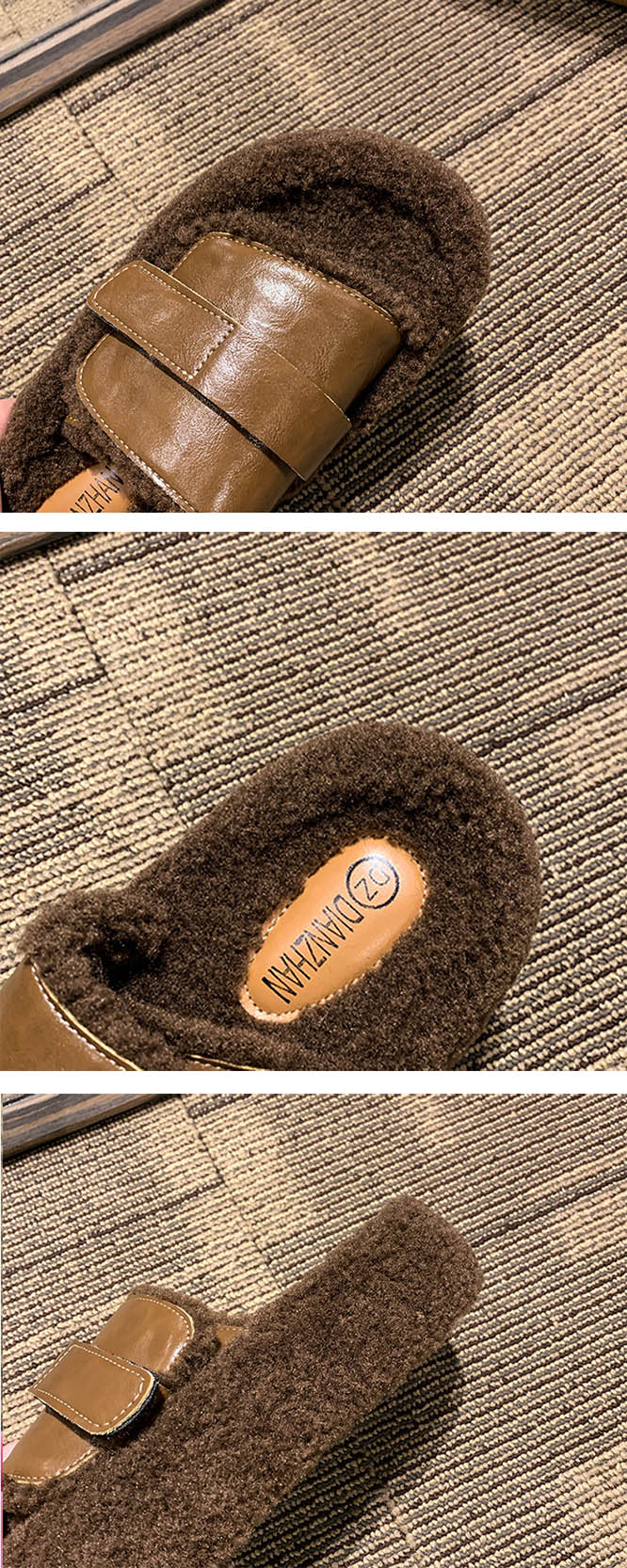 二千二十四年新作レディース毛皮調厚底サンダル