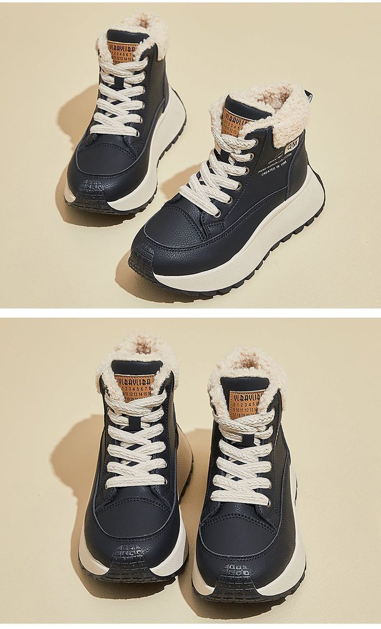 レディース裏起毛ショートブーツ厚底防寒靴