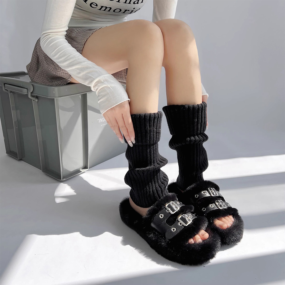 もこもこファーサンダル レディース 厚底ボアサンダル