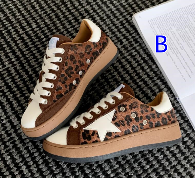 秋冬レオパード柄厚底パンプス履きやすい運動靴