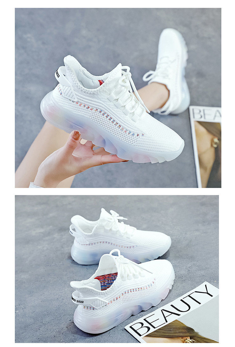 【白スニーカー×通気メッシュ×韓国系】4.0cm厚底スニーカー