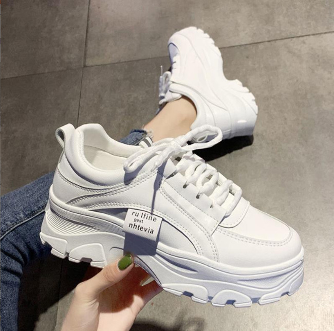【シンプルデザイン×美脚スタイルアップ×韓国系】5.0cm厚底スニーカー