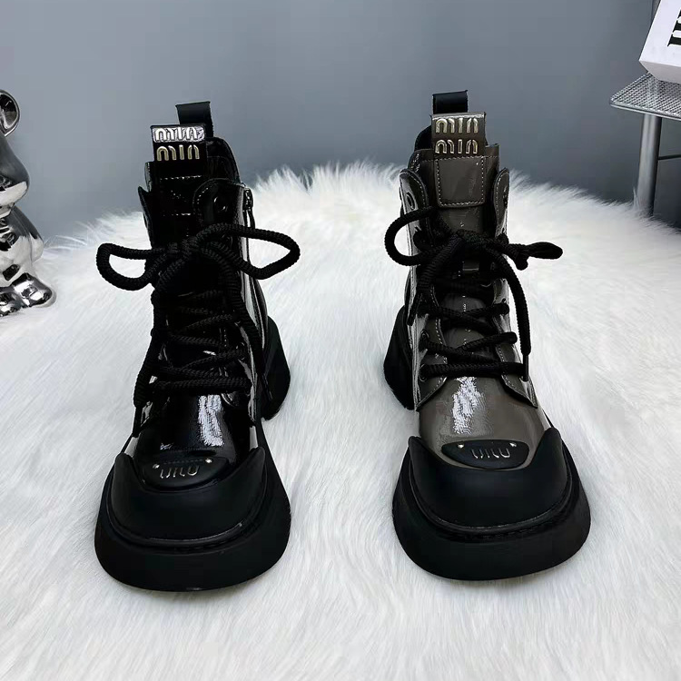 厚底商品 モダン厚底ジップアップブーツ