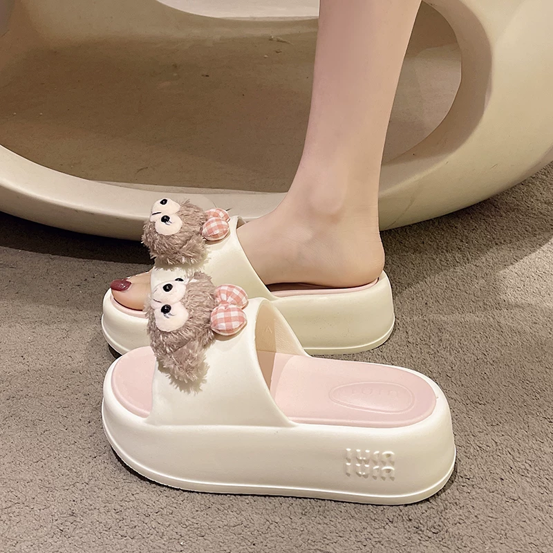 くまさんデザイン × 快適フィット × 厚底5cm】厚底滑り止めルーム