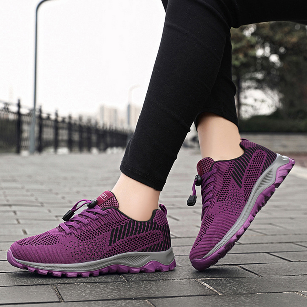 通気性抜群メッシュ厚底スポーツシューズ女性用