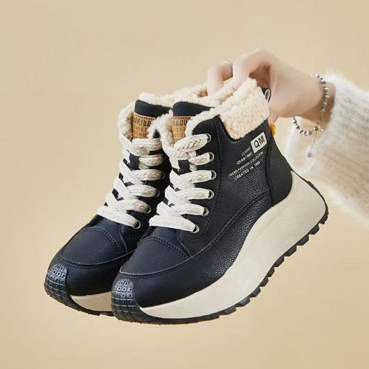 レディース裏起毛ショートブーツ厚底防寒靴