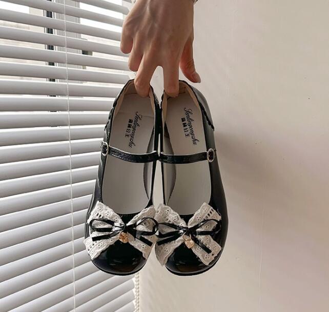 【甘かわロリータ】レース付きストラップ厚底パンプス（6cm）