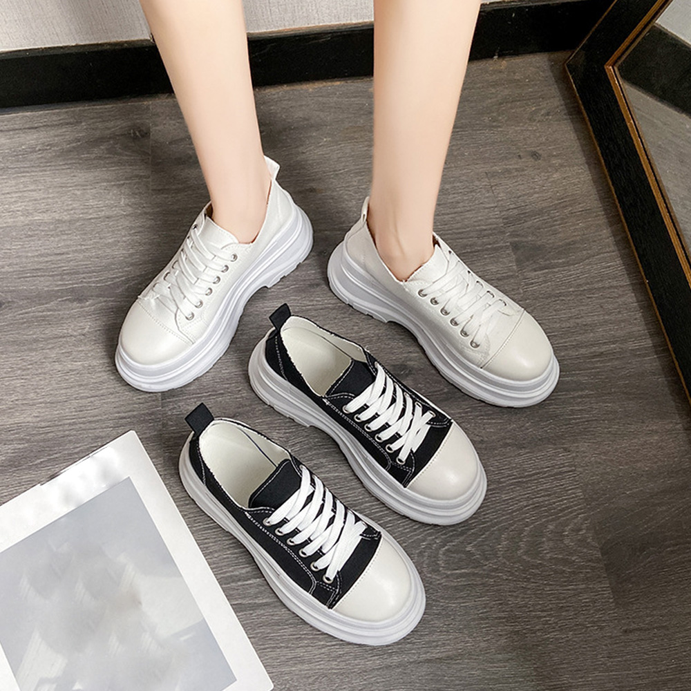 韓国風厚底スニーカー レディース ローカット