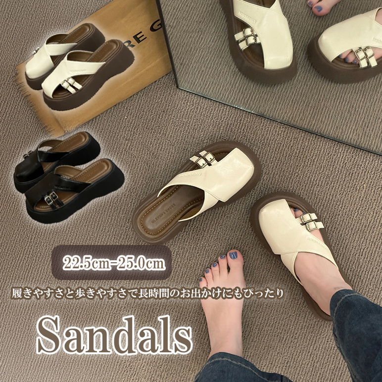 厚底サンダル 軽量 身長上げ効果 通気性抜群 履きやすい