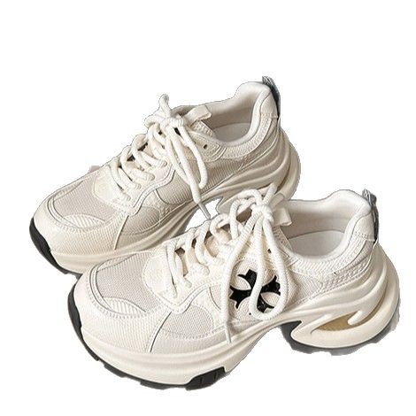 厚底 ワンポイント厚底スポーツシューズ