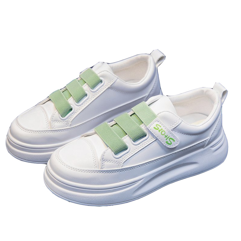 春夏新作 厚底スニーカー マジックテープ 美脚効果 カジュアル