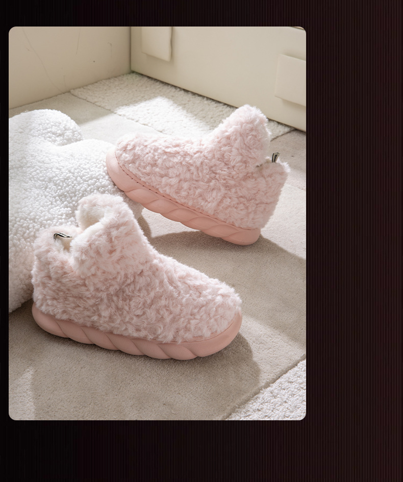 【厚底×波型ソール×保温設計】もこもこルームブーツ｜4色展開