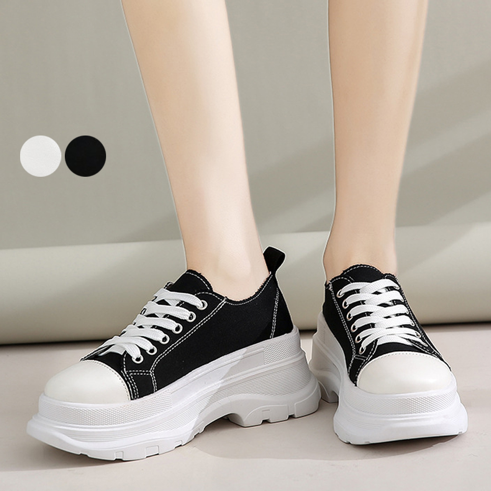 韓国風厚底スニーカー レディース ローカット