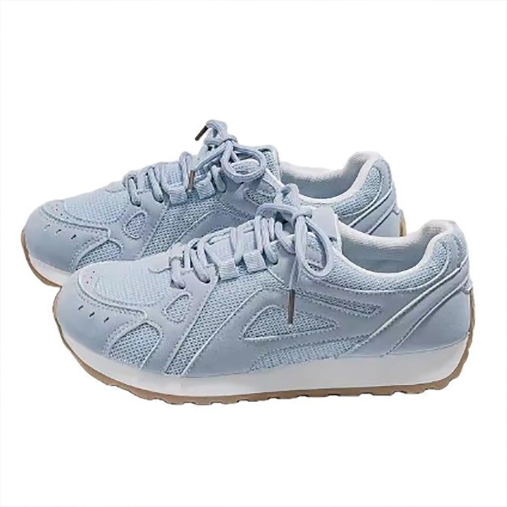 レディース厚底メッシュスポーツシューズ紐靴