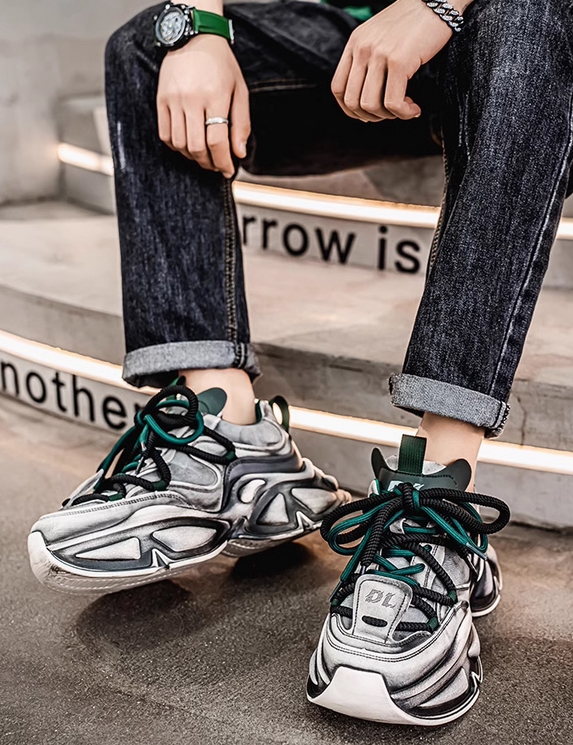 厚底スポーツシューズ メンズ運動靴 ローカット