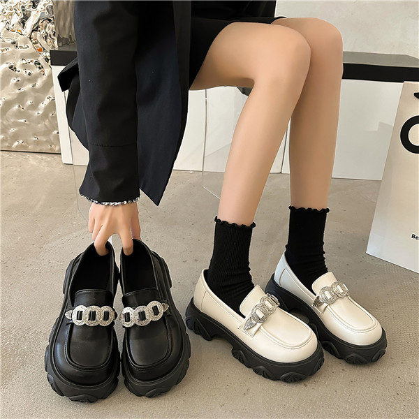 厚底チェーンローファー 学生通学靴 春秋シューズ