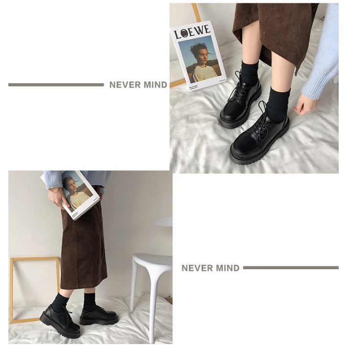 レディース厚底スニーカー紐靴マニッシュシューズ