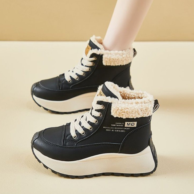 レディース裏起毛ショートブーツ厚底防寒靴