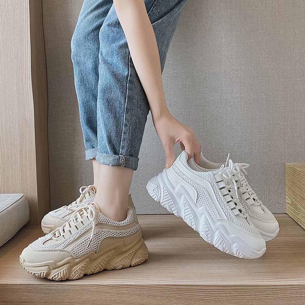レディース厚底スニーカー韓国風スポーツシューズ