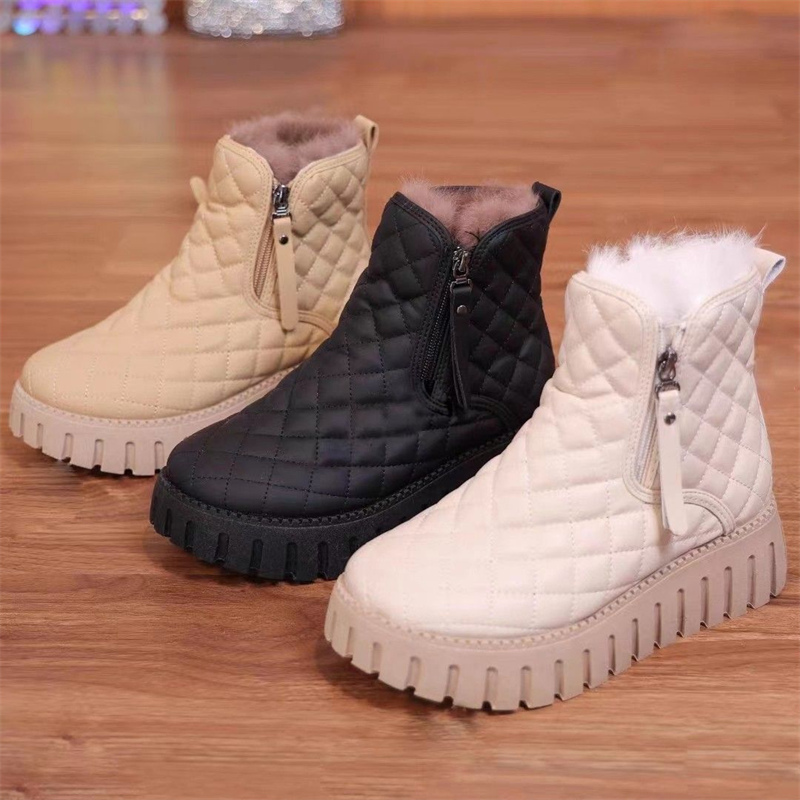 冬新作 裏起毛厚底ブーツ 美脚効果 婦人用短靴