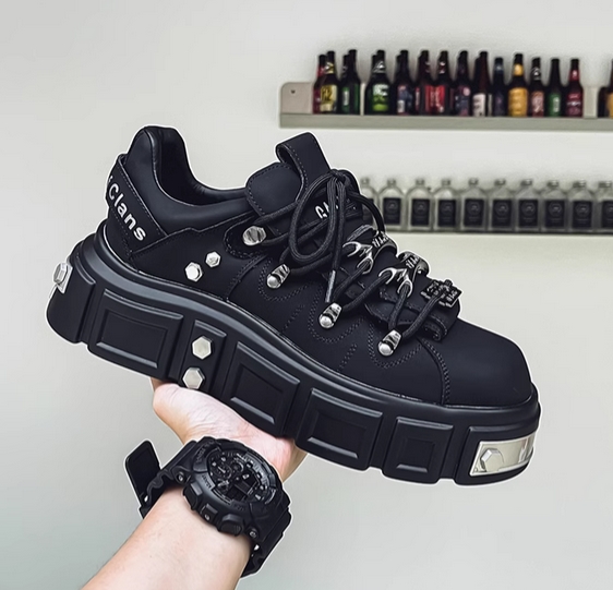 厚底スポーツシューズ メンズ運動靴 ローカット白色スニーカー