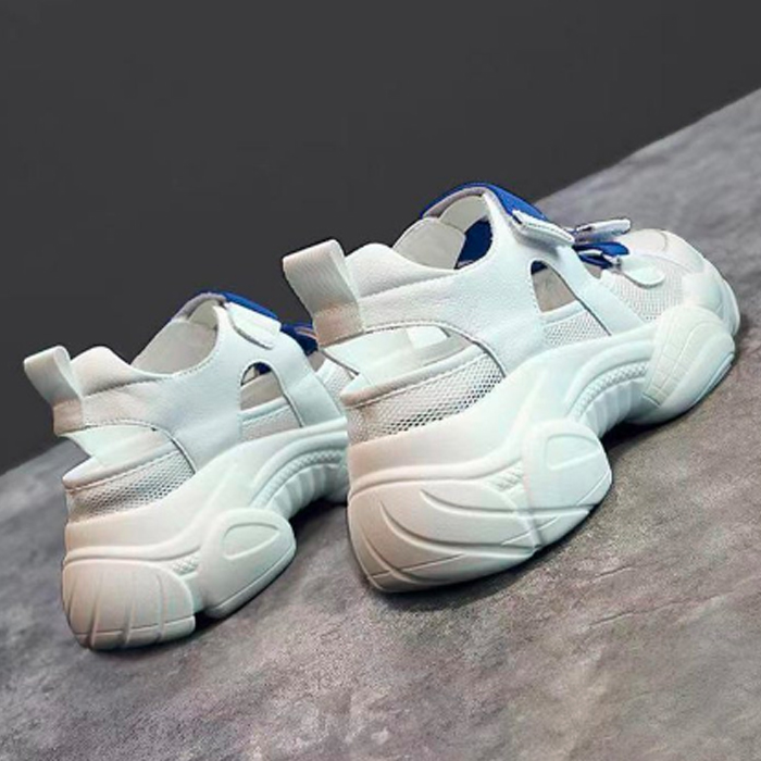 厚底７センチ スポーツサンダル 軽量通気性メッシュ