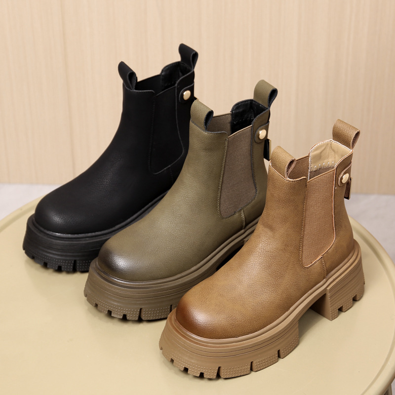 ストリート感◎サイドゴア厚底ブーツ 着脱ラク×存在感シンプル