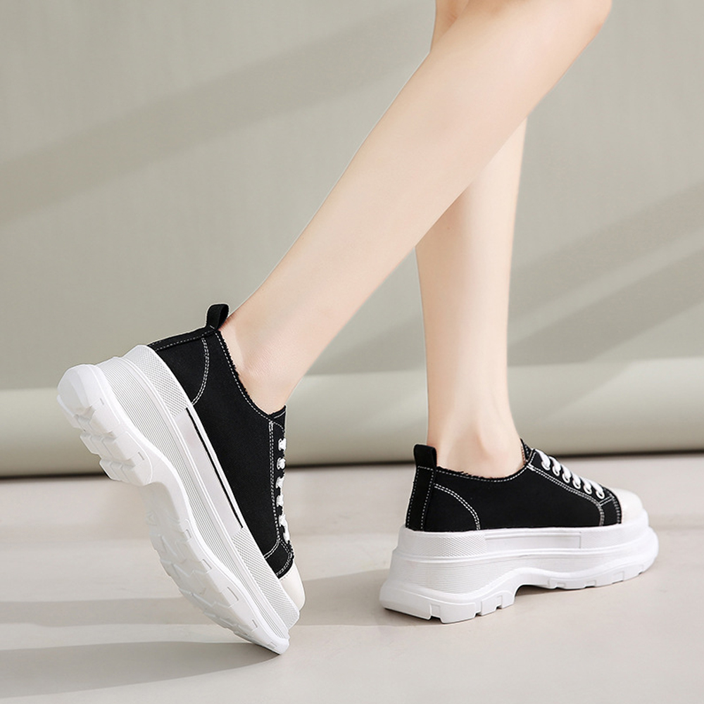 韓国風厚底スニーカー レディース ローカット