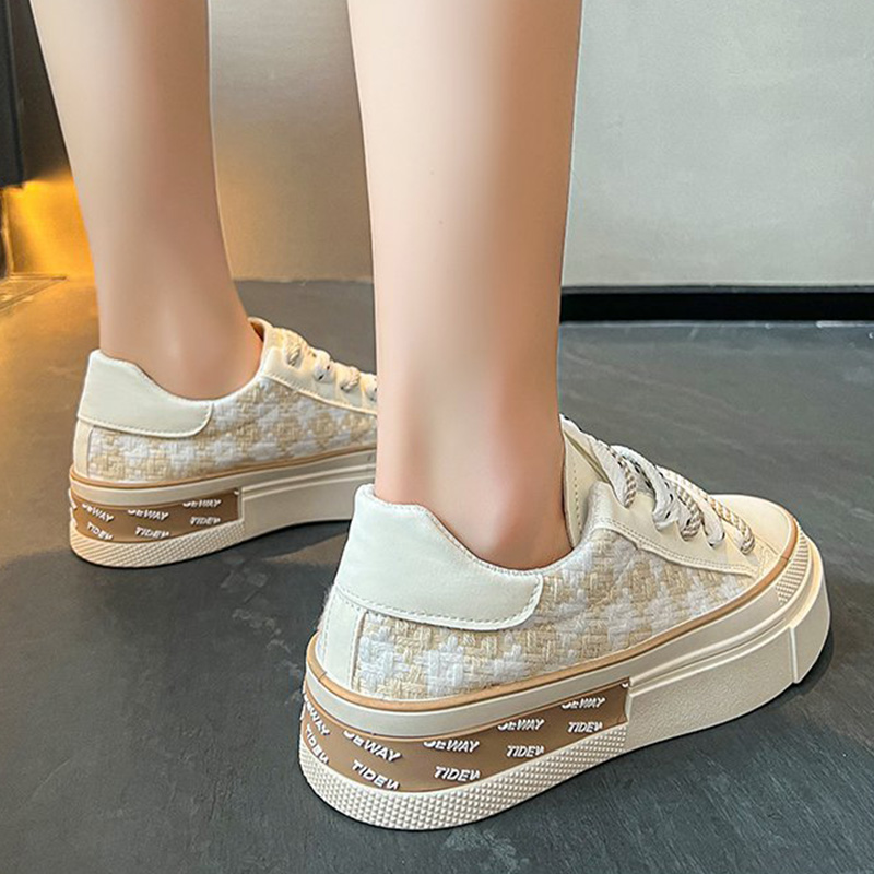 【ギンガムチェック×美脚スタイルアップ×韓国系】6.0cm厚底スニーカー