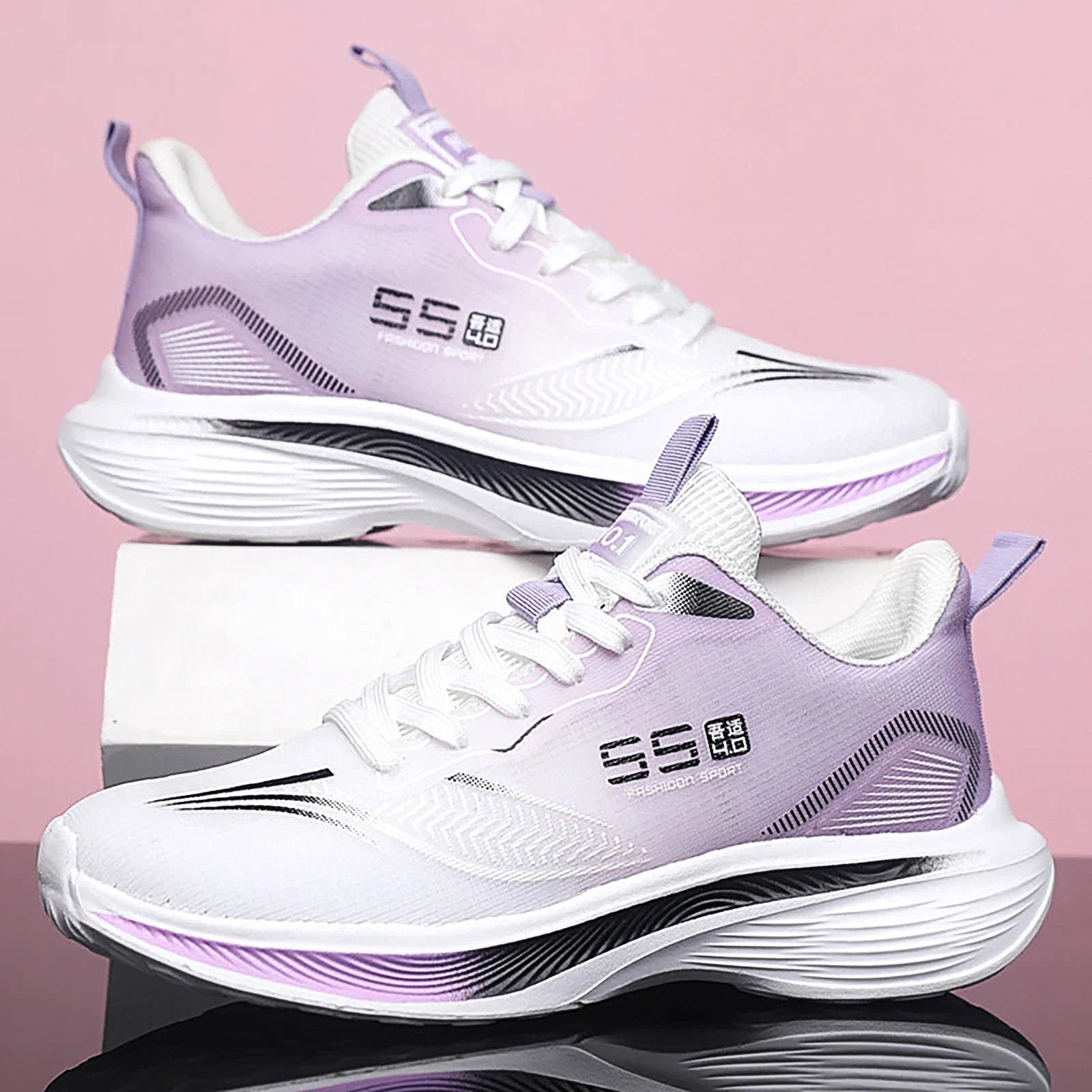 厚底 軽量通気性抜群厚底ランニングシューズ