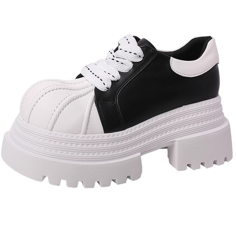 厚底スニーカー 紐靴 女性用 ローカット シューズ
