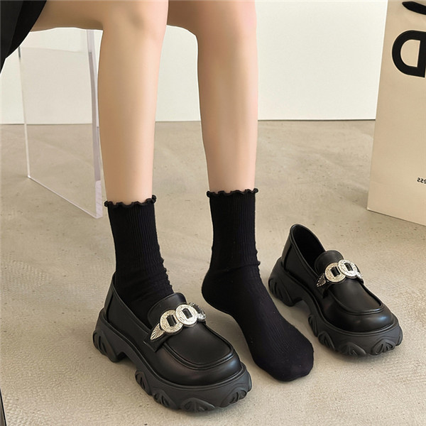 厚底チェーンローファー 学生通学靴 春秋シューズ