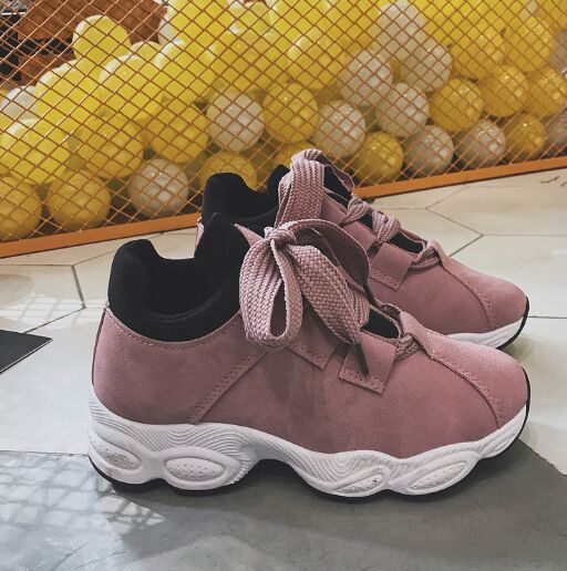 レディース厚底スニーカー裏起毛対応ローカット運動靴