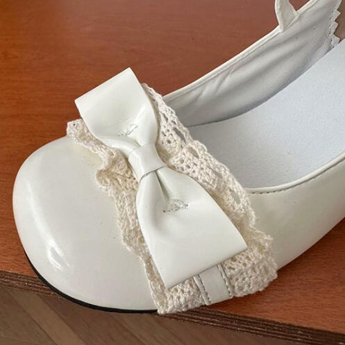 【姫かわエレガント】レース合皮厚底パンプス（6cm・乙女系）