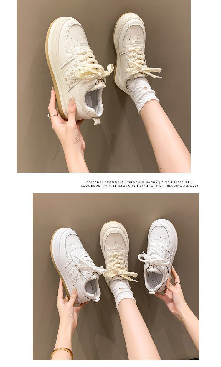 厚底スニーカー レディース 紐靴 楽ちん 滑り止め付き