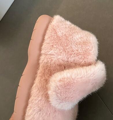 【ほっこり可愛い】犬モチーフ厚底ルームシューズ（3cm・もこもこファー・秋冬）