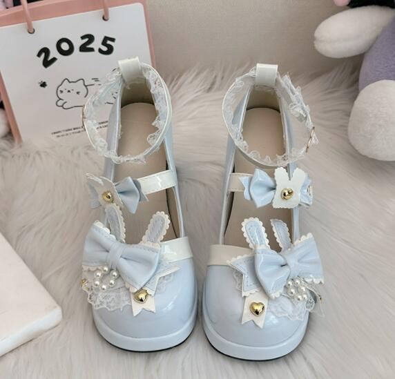 厚底パンプス 甘美装飾 姫系高跟靴 日系可愛い