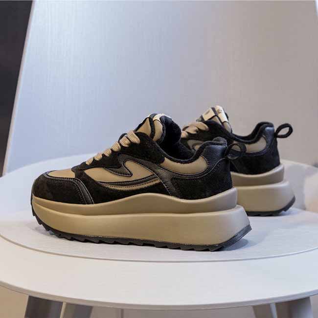 【スタイリッシュデザイン×裏起毛あったか×韓国系】3.0cm厚底スニーカー