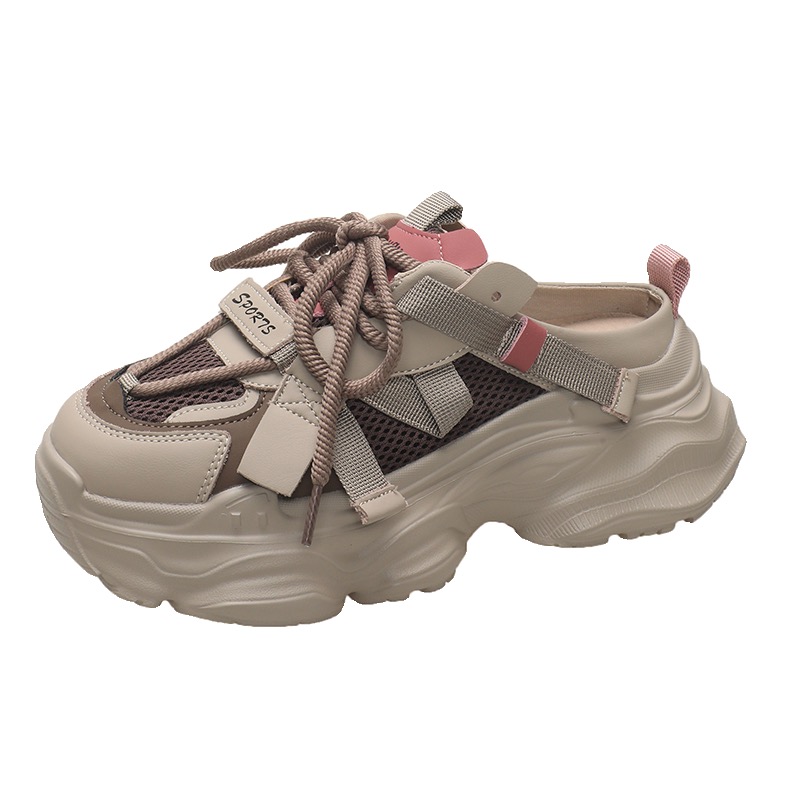 厚底スニーカー レディース 小柄さん向け 網目素材 運動靴