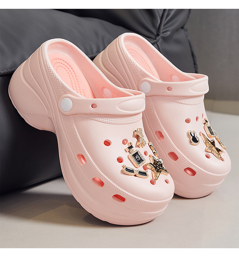 厚底商品 キラキラ装飾厚底クロッグサンダル