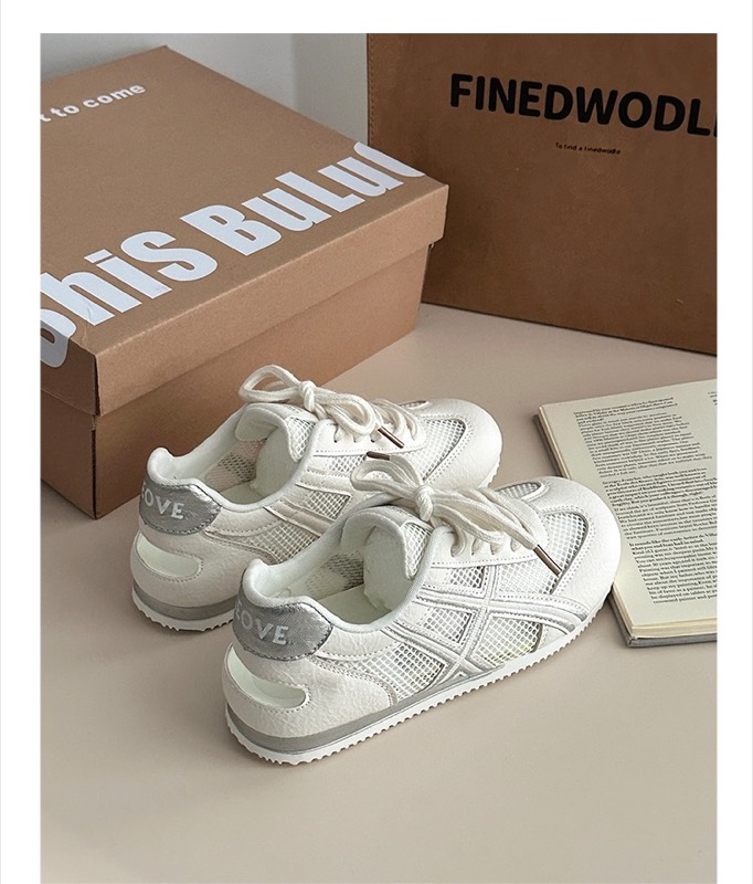 レディース厚底スポーツシューズ通気性メッシュ運動靴