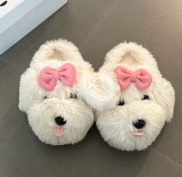 【ほかほか癒し】くま顔厚底ルームシューズ（4cm・もこもこ・室内履き）